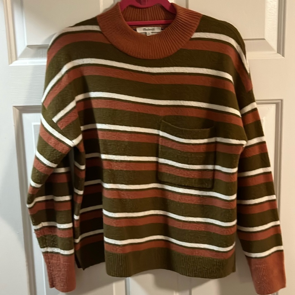 Madewell mock neck stripe sweater
